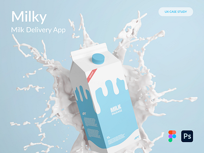 Milk Delivery Mobile App application delivery design figma milk mobile photoshop ux vector