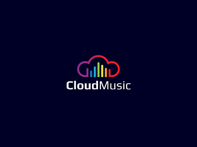 Cloud Music Logo app app logo branding cloud logo creative design graphic design illustration logo media mobile music production software studio ui ux vector web