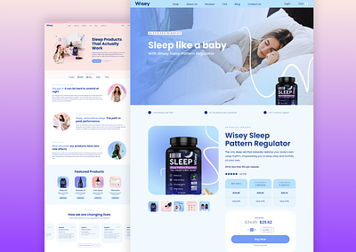 Wisey Sleep Pattern Regulator figma nutrition product design sleep aid ui web design