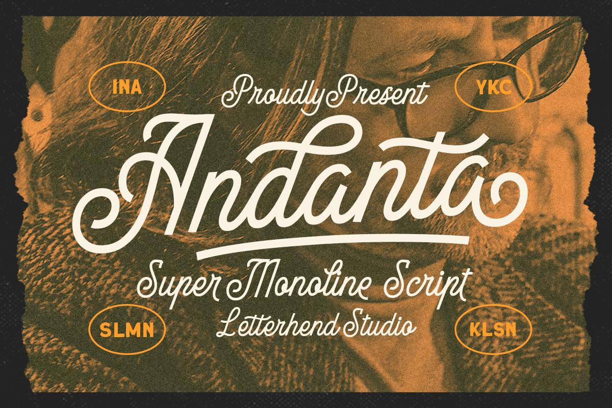 Andanta – Monoline Script freebies natural