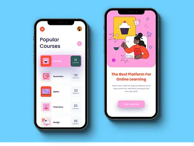 Online Course - Mobile App app customize design editor illustration online course app ui ui design vector illustration