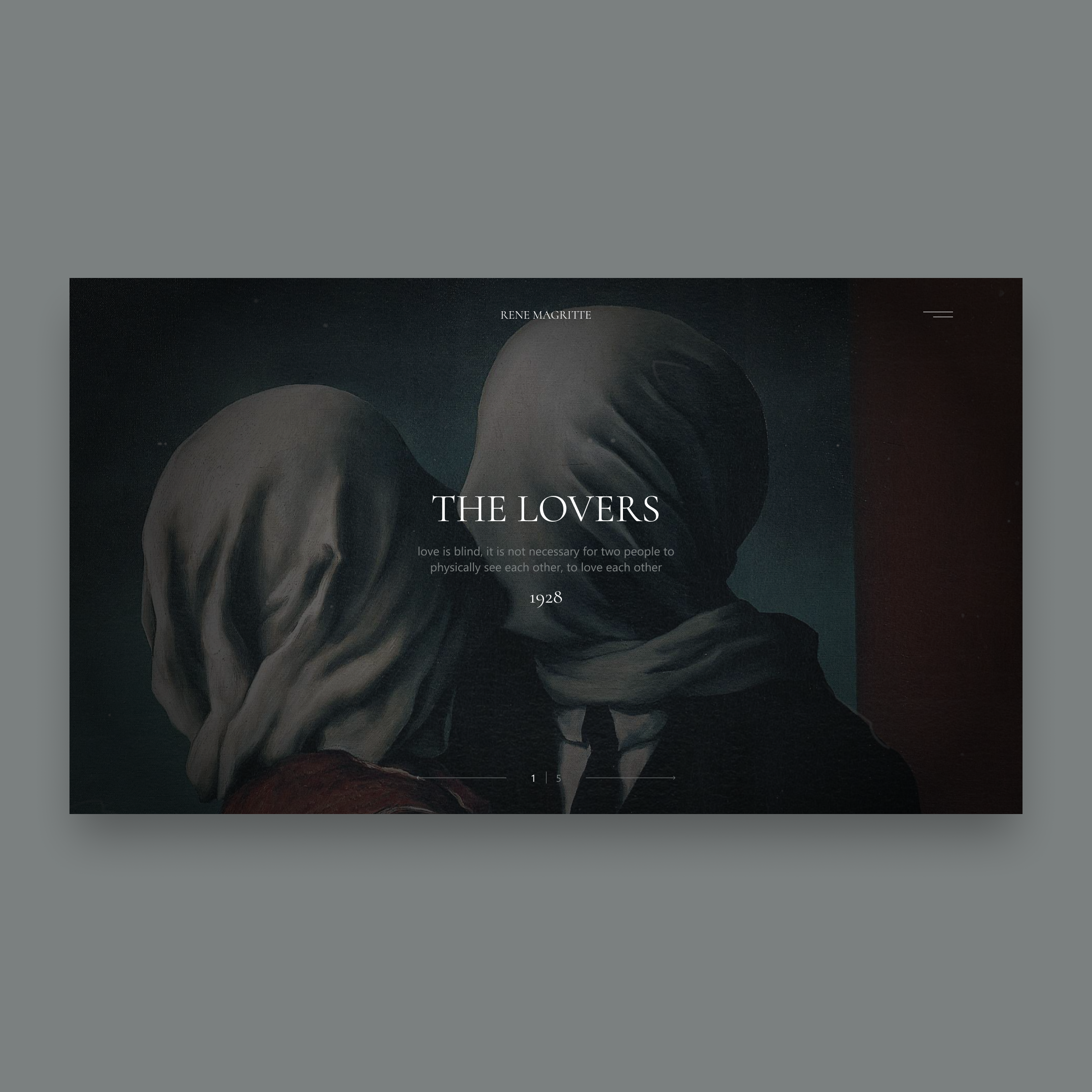 Art-gallery Rene Magritte's: site art art gallery design graphic design rene magritte renemagritte surrealism ui ui design uiuxdesign ux ux design web design