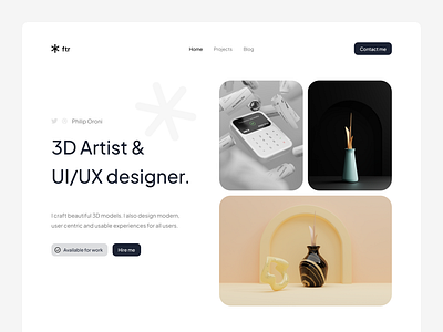 Minimal portfolio landing page portfolio uidesign uiux