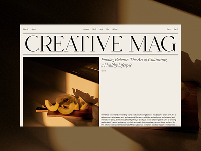 Creative Mag Issue 124 beige design desktop editorial layout minimal responsive typography ui ux uxui web webdesign