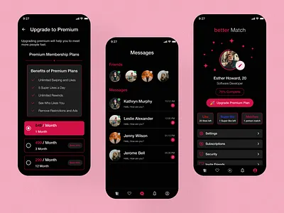 Better Match Application app app development app design appdesign mobileappdesign branding design graphic design illustration logo ui ux