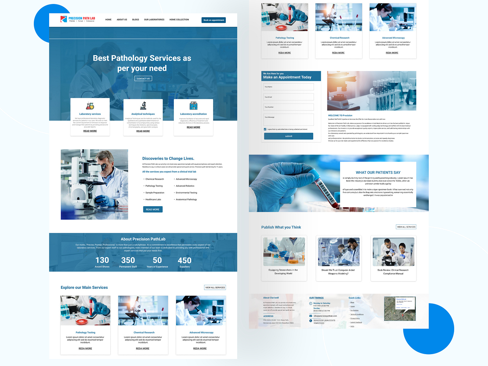 Path lab Website UI Design by Ishvar8952 on Dribbble