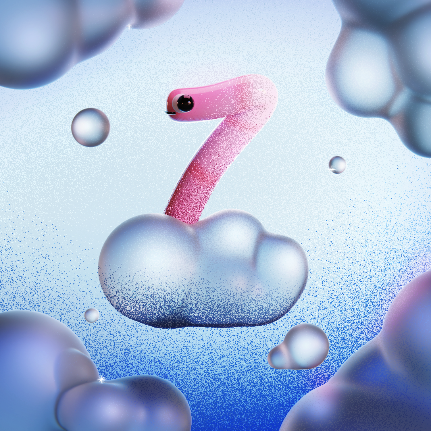 Number 7 36daysoftype 3d 3d art 7 air blender branding clouds design grain illustration logo number render typography