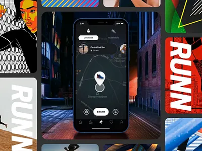 RUNN Motion App Design (Dark Mode) animation app design design fitness graphic design illustration mobile motion design product design ui ui design userexperience