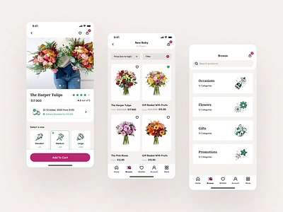 Villaflores | Mobile browse cart categories delivery ecommerce eshop flower minimal clean web design mobile responsive design ui ux user experience user interface website design