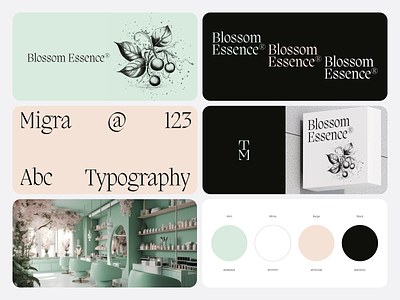 Blossom Essence® Identity beauty brand brandbook branding business clean design elegance logo moodboard pasterls soft ui visual identity woman