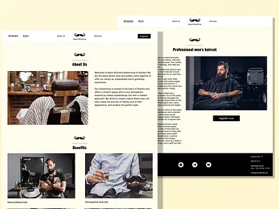 A barbershop website mockup barbershop design graphic design mockup ui ux website website design