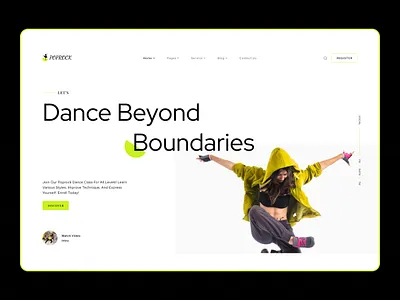 Dance Studio - Landingpage banner banner ui design dance dance class dance music dance studio dance website dancer design landingpage uiux webdesign