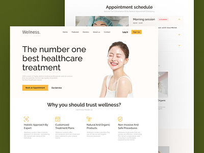 Wellness - Beauty Clinic Landing Page artist artoftheday artwork clinic page design home page landing page skincare ui vintage web design website