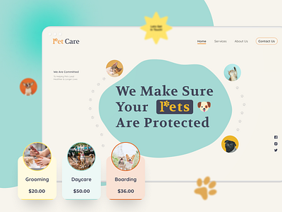 Pet Care branding color pallete design design styles figma graphic design logo pet typography ui web design web development webflow