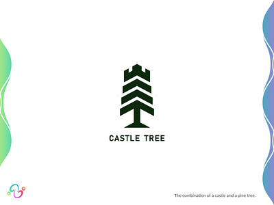 Castle Tree Logo brand design brand designer castle empire forest fortress garden king kingdom logo design logo designer logo for sale logo idea logo inspiration logomark logotype nature pine tree zzoe iggi
