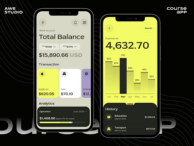 Mobile Banking App animation app app design awe banking app design finance finance app ios mobile app mobile banking ui