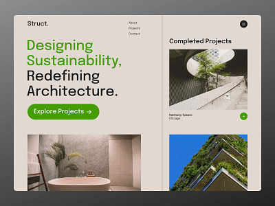 Struct - Architecture Firm Website architecture branding design graphic design interior design landing page real estate ui web design