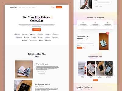 Ebook Face Landing Page Design app branding dashboard design illustration logo ui ux vector website