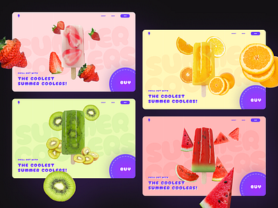 The prototype I am trying out this summer. 3d animation app blending bounce animation branding design fruits gradient graphic illustration logo minimal prototype summer summer typography ui warm colour web