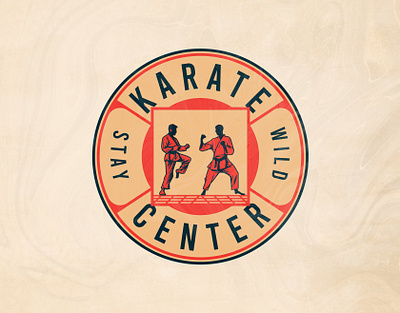 Karate Center Vintage Badge Logo academy badge badge design badge logo badges boxinglogo branding design fighter illustration karate kickboxing logo samurailogo taekwondo training vector vintagekarate
