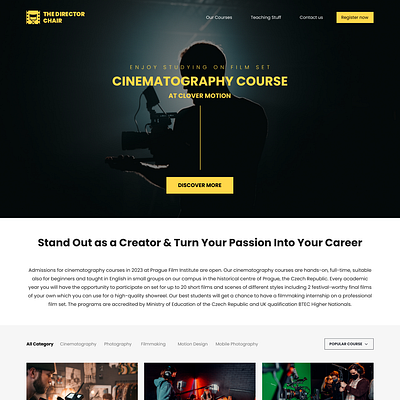 Cinematography Course selling website branding course designer development figma graphic design ui uidesign uidesigner uiux uiuxdesign ux uxdesign uxdesigner uxresearch webdesign webflow website websitedesign