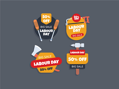 LABOUR DAY 50% OFF banner branding design graphic design illustration labour day 50 off