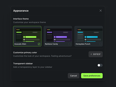 💫 Customize theme exploration change customize theme dark dark mode interface theme light modal theme theme settings