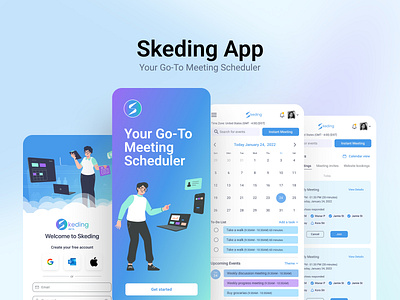 Skeding Mobile App app design app development calendar app logo meeting app meeting organizer meeting schedular mobile app product design product development responsive design software development ui user research