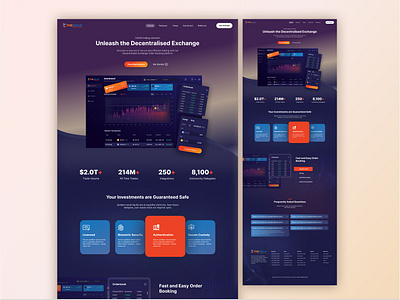 Decentralised Exchange Landing Page Design figma landing page ui ui design ux