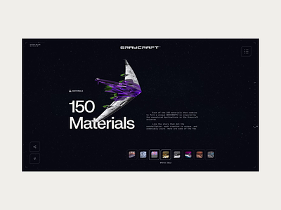 Graycraft—Material Selector 3d blockchain character crypto cryptocurrency game gaming material metaverse motion graphics nft spacecraft web web3 website
