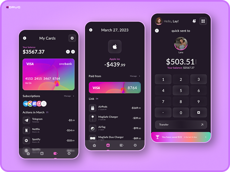 Day_08 Online banking app by Nagesh Surjagade on Dribbble