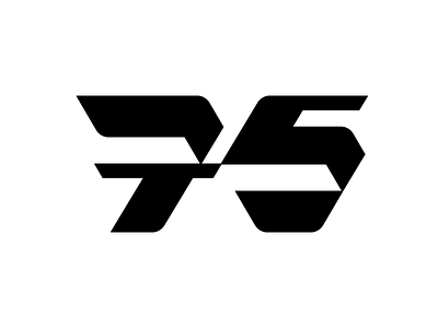 75 75 design letter logo logotype mark monogram number numbers symbol typography
