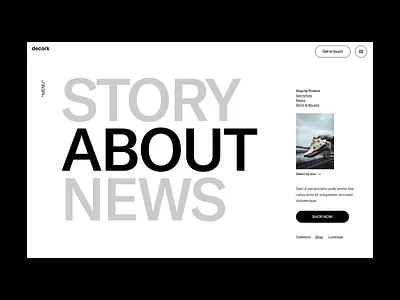 Shop menu branding design header menu minimal shop store typography ui ux web