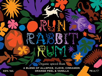 Run Rabbit Rum label beverages bottle branding food icon icon design illustration label liquor patterns rabbit rum spirits type typographic typography vector