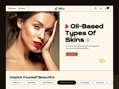 Beauty skin care website/template design design graphic design mockup ui ux website