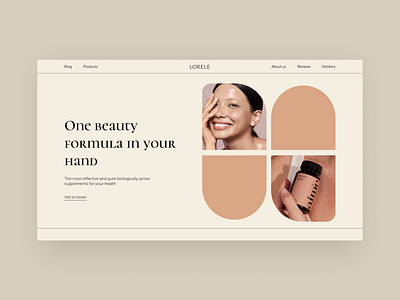 Healthcare product Website concept beauty brand concept design home page minimalism product ui web design