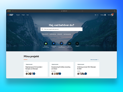 Intranet UI design concept desktop figma graphic design intranet search start page ui website