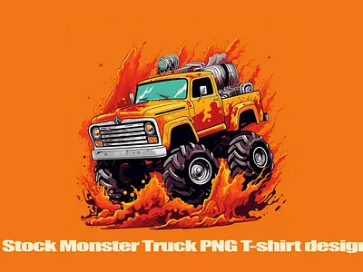 Stock Monster Truck PNG T-shirt design 3d animation branding graphic design logo motion graphics