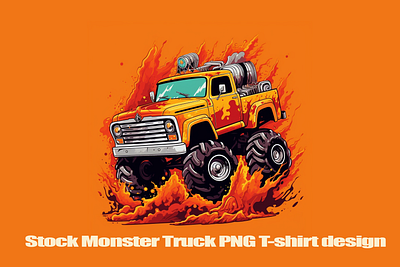 Stock Monster Truck PNG T-shirt design 3d animation branding graphic design logo motion graphics