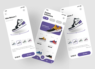 Shoes app app design figm figma shoes ui
