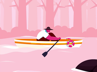 Boat Riding Animation animated gif animation animation 2d animation after effects character animation motion design motiongraphics