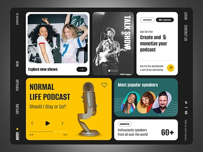 Podcast Web Platform animation branding dark theme dashboard design desire agency graphic design illustration landing logo motion motion graphics platform podcast stream ui web web design website widget