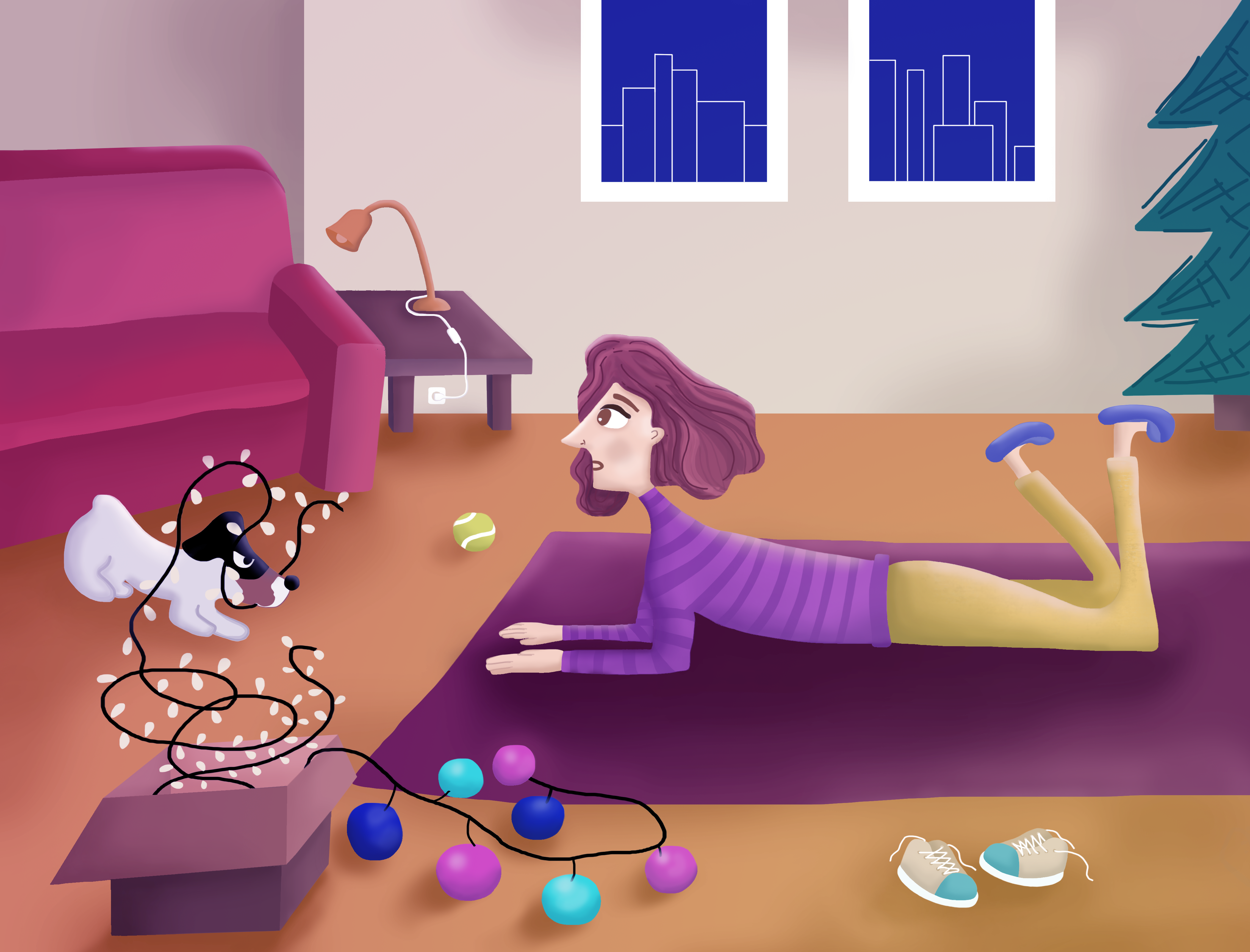 Pauline & Pablo 1 2d artwork character character design cute design digital art digital illustration digitalart dog girl graphic design home illustration illustration art illustrator photoshop woman