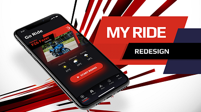 My Ride Redesign app design figma graphic design motorcycle redesign ride start ui