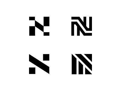 N logo design illustration letter line logo mark n nina symbol