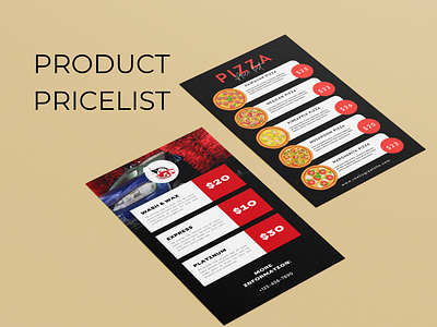 PRODUCT PRICELIST graphic design pricelist product pricelist