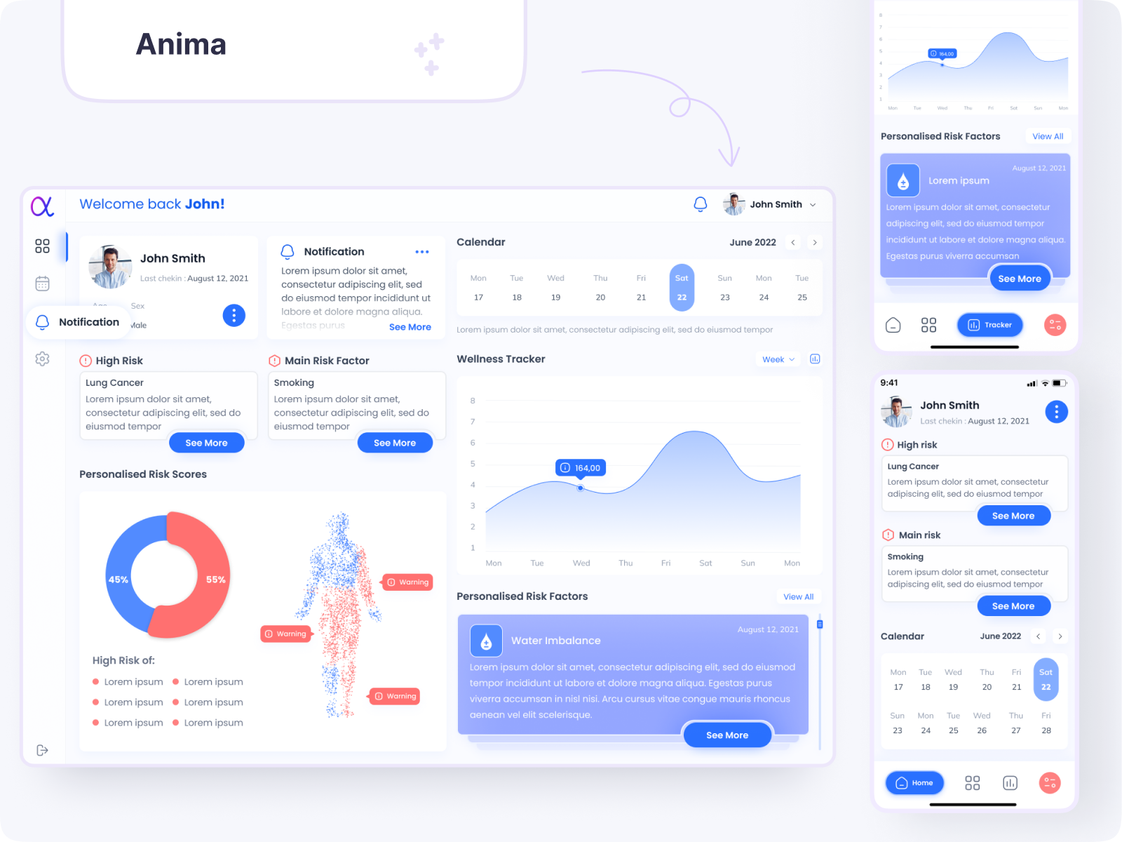 Anima Dashboard (web app) by Hossein Dehghan on Dribbble