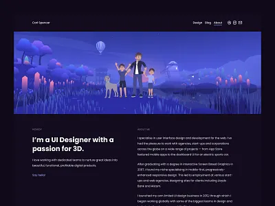 About page Web3D animation 3d animation blender illustration ui web web3d webvr webxr