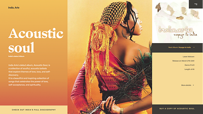 India Arie's discography design music soul ui