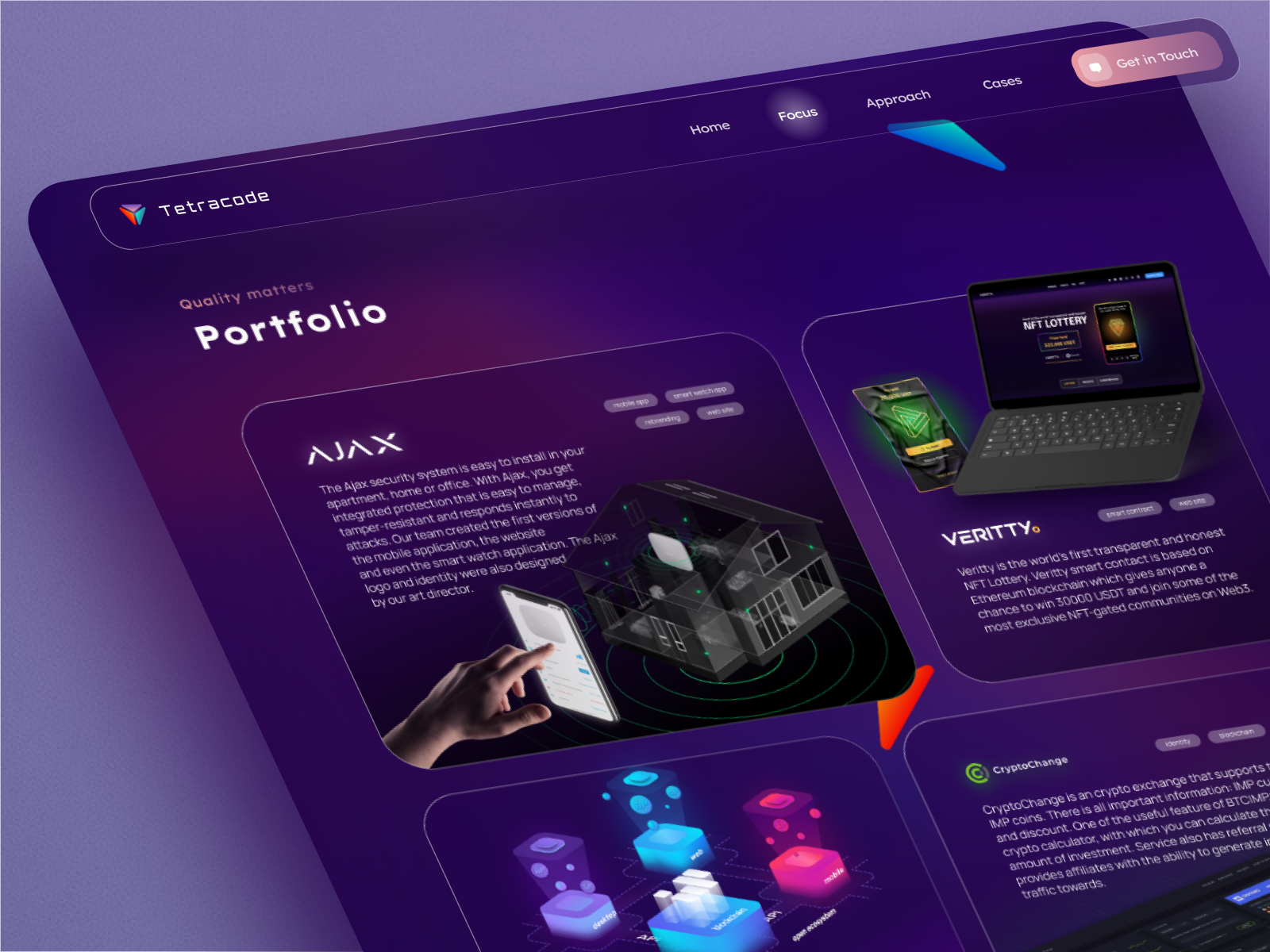 page blockchain branding dapp design impleum landing logo software tetracode ui uiux web